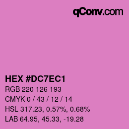 カラーコード: HEX #DC7EC1 | qconv.com