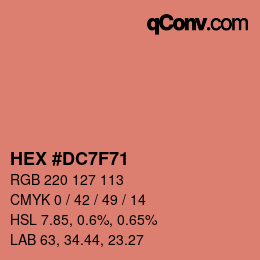 Color code: HEX #DC7F71 | qconv.com