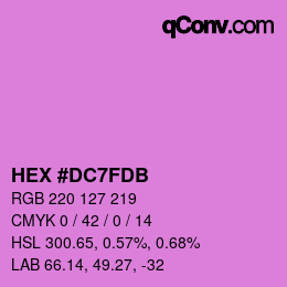 颜色代码: HEX #DC7FDB | qconv.com