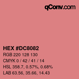 カラーコード: HEX #DC8082 | qconv.com