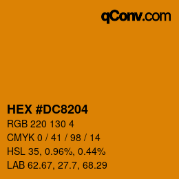 Color code: HEX #DC8204 | qconv.com