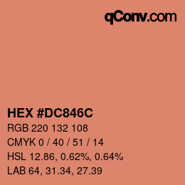 颜色代码: HEX #DC846C | qconv.com