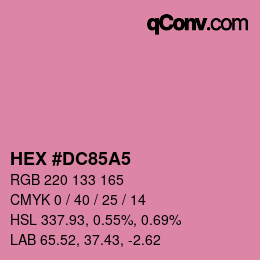 カラーコード: HEX #DC85A5 | qconv.com