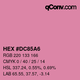 Farbcode: HEX #DC85A6 | qconv.com