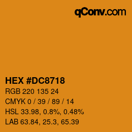 颜色代码: HEX #DC8718 | qconv.com