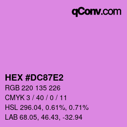 Color code: HEX #DC87E2 | qconv.com