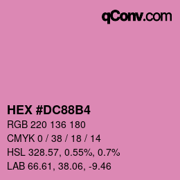 颜色代码: HEX #DC88B4 | qconv.com