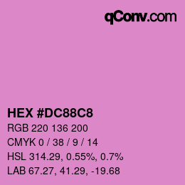 Color code: HEX #DC88C8 | qconv.com
