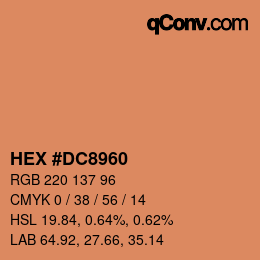 Color code: HEX #DC8960 | qconv.com