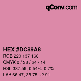 カラーコード: HEX #DC89A8 | qconv.com