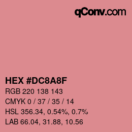 Color code: HEX #DC8A8F | qconv.com