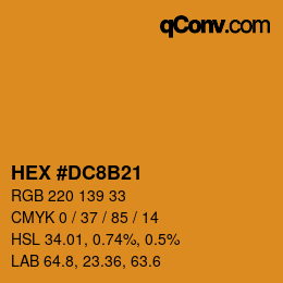 颜色代码: HEX #DC8B21 | qconv.com