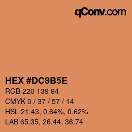 Farbcode: HEX #DC8B5E | qconv.com