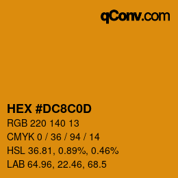 Color code: HEX #DC8C0D | qconv.com
