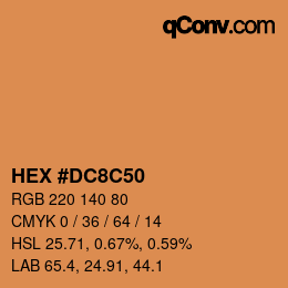 颜色代码: HEX #DC8C50 | qconv.com