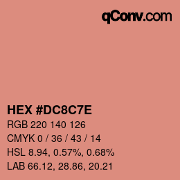 カラーコード: HEX #DC8C7E | qconv.com