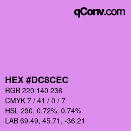 Color code: HEX #DC8CEC | qconv.com