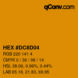 颜色代码: HEX #DC8D04 | qconv.com
