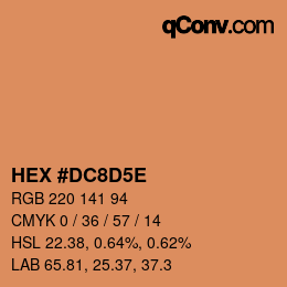 Farbcode: HEX #DC8D5E | qconv.com
