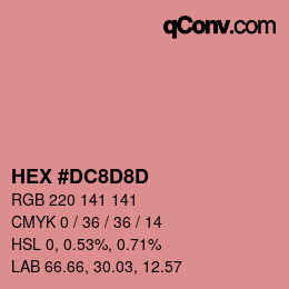 カラーコード: HEX #DC8D8D | qconv.com