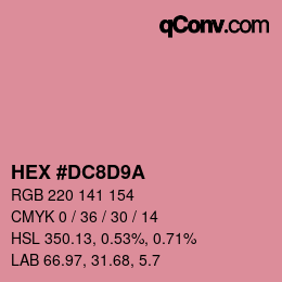 Color code: HEX #DC8D9A | qconv.com