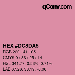 カラーコード: HEX #DC8DA5 | qconv.com