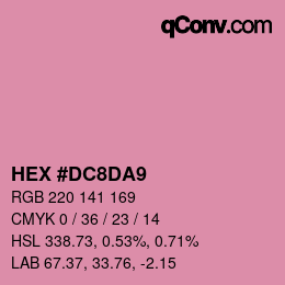 カラーコード: HEX #DC8DA9 | qconv.com