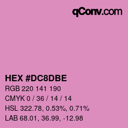 Color code: HEX #DC8DBE | qconv.com