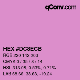 颜色代码: HEX #DC8ECB | qconv.com