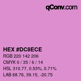 カラーコード: HEX #DC8ECE | qconv.com