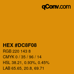 カラーコード: HEX #DC8F08 | qconv.com