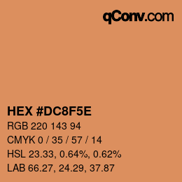 カラーコード: HEX #DC8F5E | qconv.com