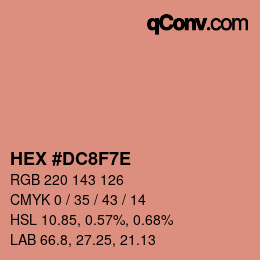 Color code: HEX #DC8F7E | qconv.com