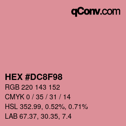 颜色代码: HEX #DC8F98 | qconv.com