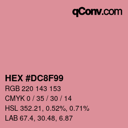 颜色代码: HEX #DC8F99 | qconv.com