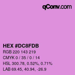颜色代码: HEX #DC8FDB | qconv.com