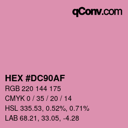 Color code: HEX #DC90AF | qconv.com