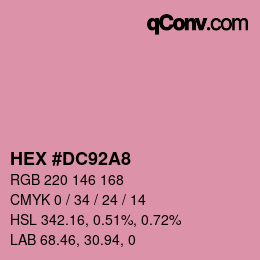 カラーコード: HEX #DC92A8 | qconv.com