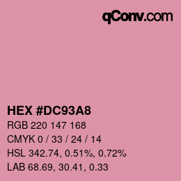 カラーコード: HEX #DC93A8 | qconv.com