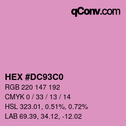 カラーコード: HEX #DC93C0 | qconv.com