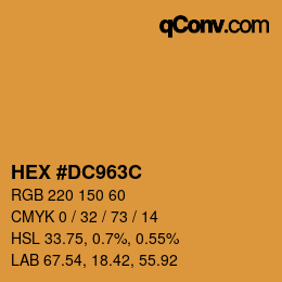 カラーコード: HEX #DC963C | qconv.com