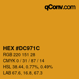 Color code: HEX #DC971C | qconv.com
