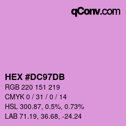 カラーコード: HEX #DC97DB | qconv.com