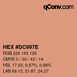 Color code: HEX #DC997E | qconv.com