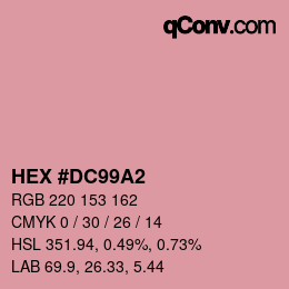 カラーコード: HEX #DC99A2 | qconv.com