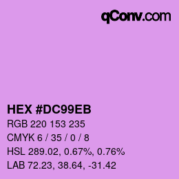 Color code: HEX #DC99EB | qconv.com