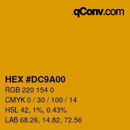 Color code: HEX #DC9A00 | qconv.com