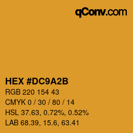 カラーコード: HEX #DC9A2B | qconv.com