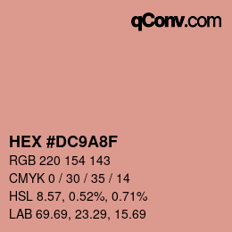 カラーコード: HEX #DC9A8F | qconv.com