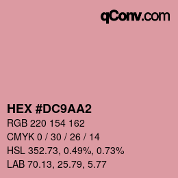 颜色代码: HEX #DC9AA2 | qconv.com